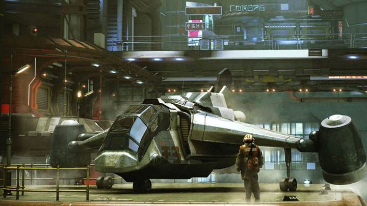 Helicopter On Helipad Illustration